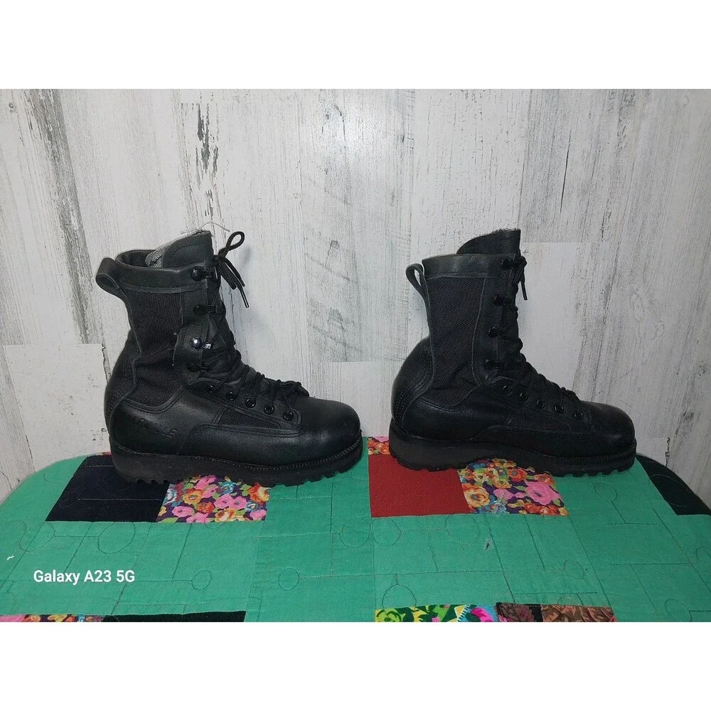 Belleville Black Lace Up Combat Boots Size 3R